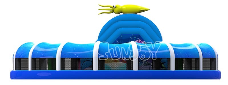 Round Sea World 0.55mm Plato Inflatable Jumping Theme Park