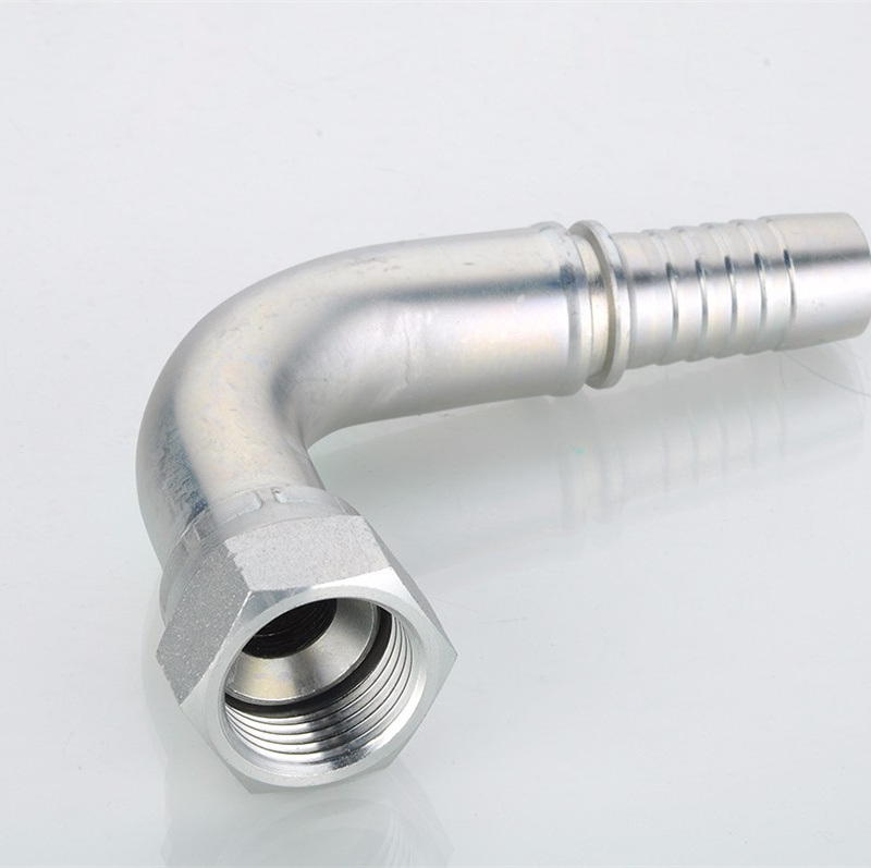 SUS304/SUS316L Stainless Steel Hydraulic Crimp Hose Fittings American Thread Jic 74 Taper Seal 90 Elbow 26791