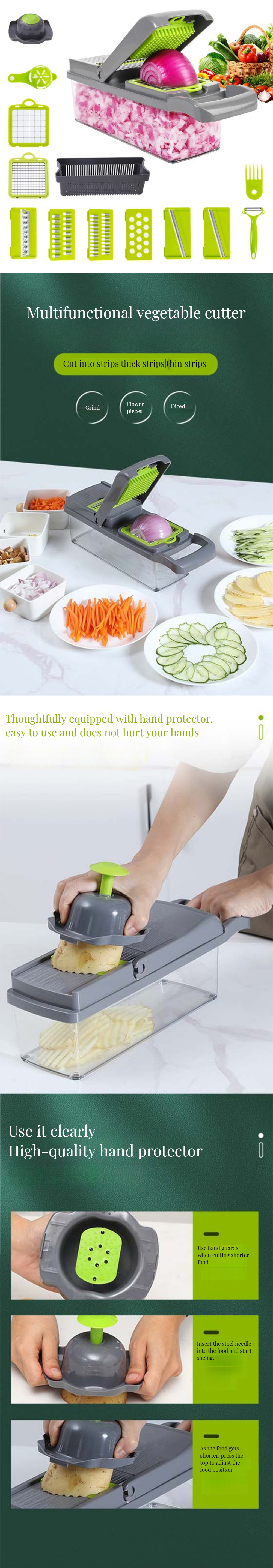 Stocked Multifunctional Bamboo Kitchen Accessories for Vegetable Cutter and Food Dicer