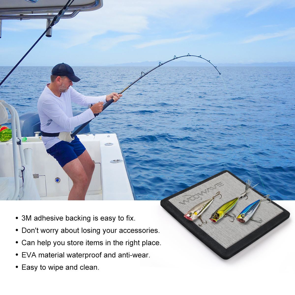 5'*5' Marine Grade EVA Adhesive Pads for Waterproof Adhesive Station Pad Deck Grip Mat