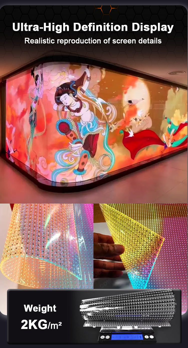 Self Adhesive LED Crystal Film Screen High Transmittance P10 Outdoor LED Display