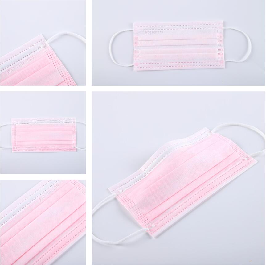 Prompt Shipment Meltblown Cloth Disposable Masks Civilian/Medical 3Layer Protective Daily Different Color Disposable Face mask