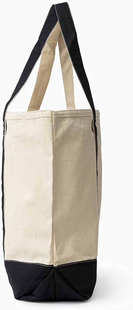 Extra Large Canvas Zippered Tote Bag Zip Top 100% Organic Cotton 22 Inches