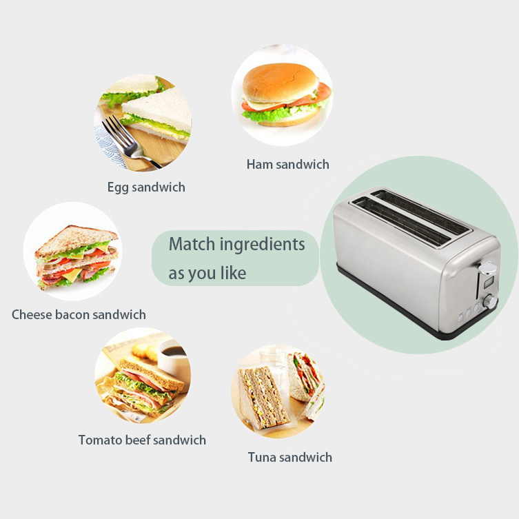 Popular 4 slice digital toaster stainless steel bread toaster toasters