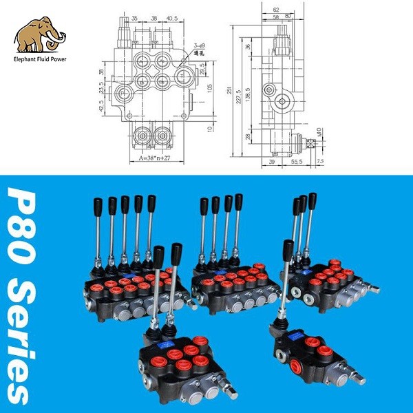 P40 Spool Control Valve Directional Types Ductile Iron