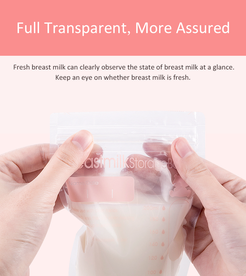 Manufacture Zip Lock Stand Up Breast Milk Bags Storage
