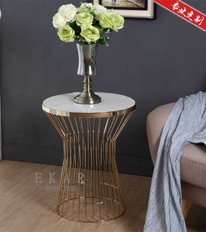 Heated Mental Gold Side Table Living Room Furniture