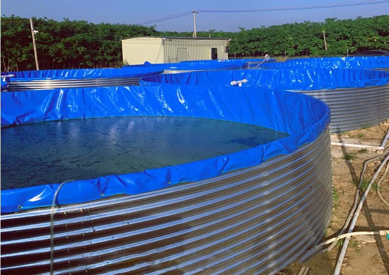 High Density Galvanized Sheet Tarpaulin Fish Tank 5M D 1.45M H