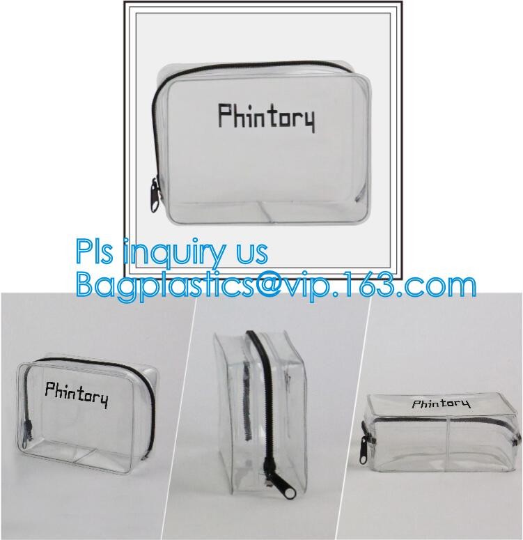 Cosmetic/ Makeup/ Toiletry Clear PVC Travel Wash Bag with handle, Cosmetic Gift Bags Tote Travel Makeup Bag for Zipper