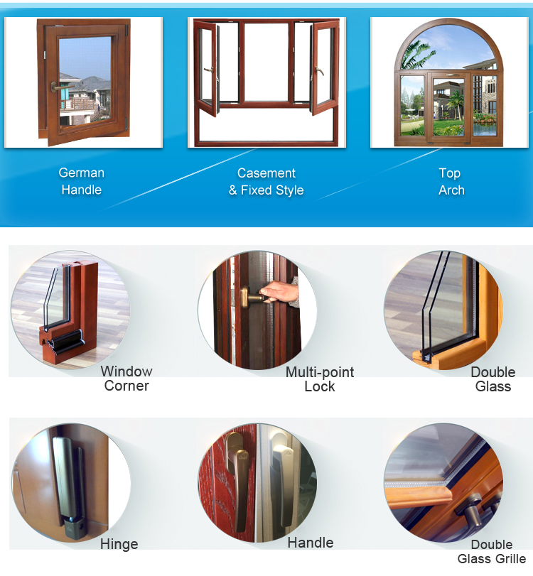 China Solid Windows And Door Manufacture Hurricane Rated Double Entry Commercial Real Wooden Window