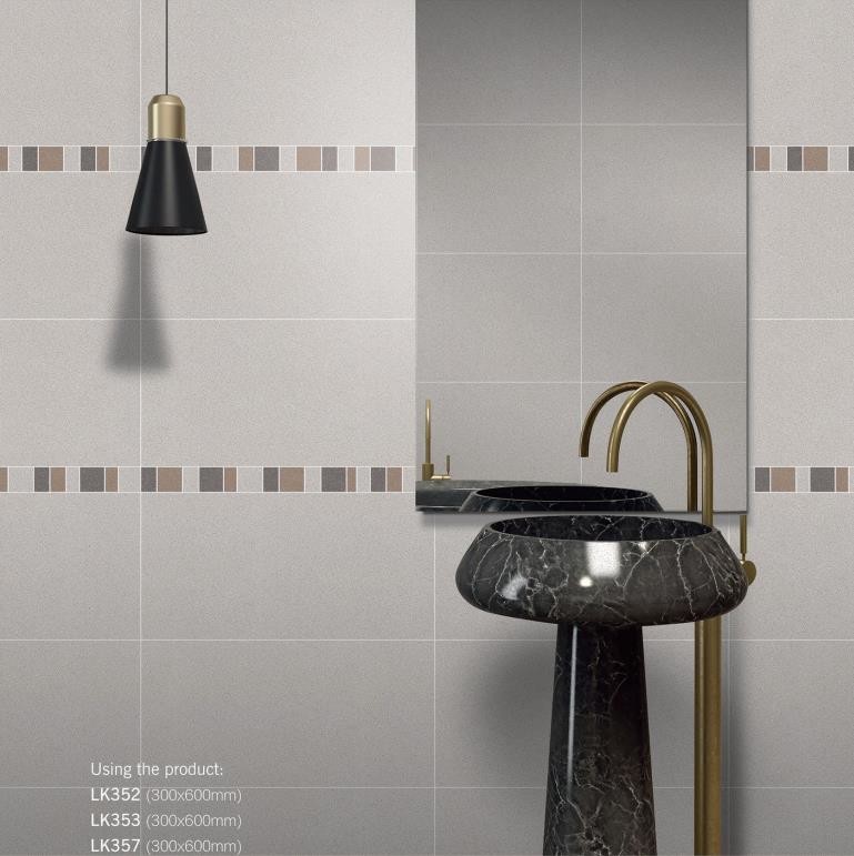 Antibacterial Light Gray Outside Wall 300x600mm Full Body Porcelain Tiles For Kitchen And Project