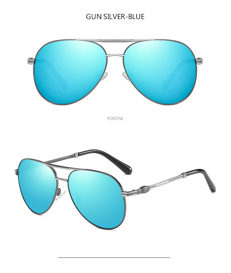 Memory Mens Metal Frame Sunglasses Spring Leg Fashion Polarized
