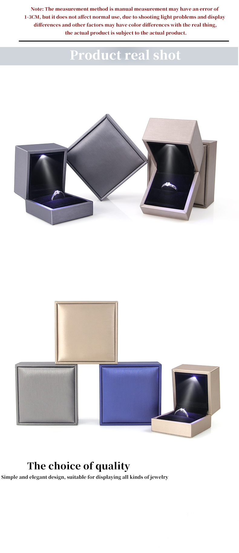 Customized Hanhong Logo LED Jewelry Box for Luxury Faux Leather Personalized Packaging