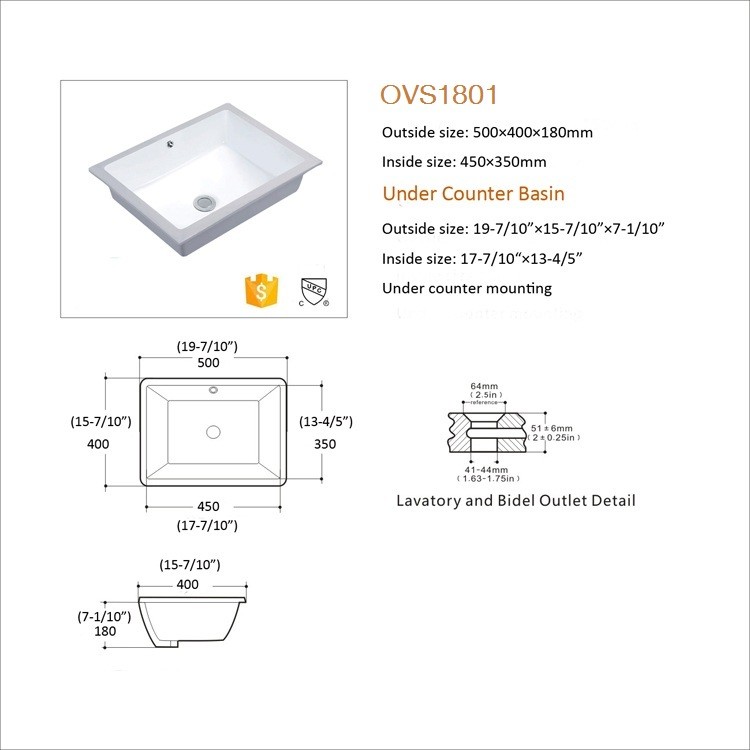 500x400 Undermount Bathroom Vessel Sinks Sink Bowl Solid Softly Round Corner