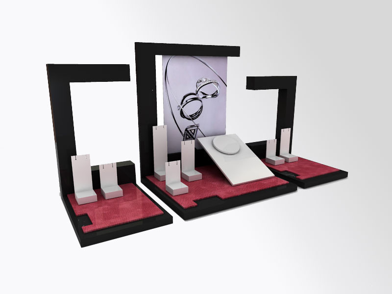 Jewelry Showcase Display Set Acrylic Store Window Stand for Necklace,Earring,Ring