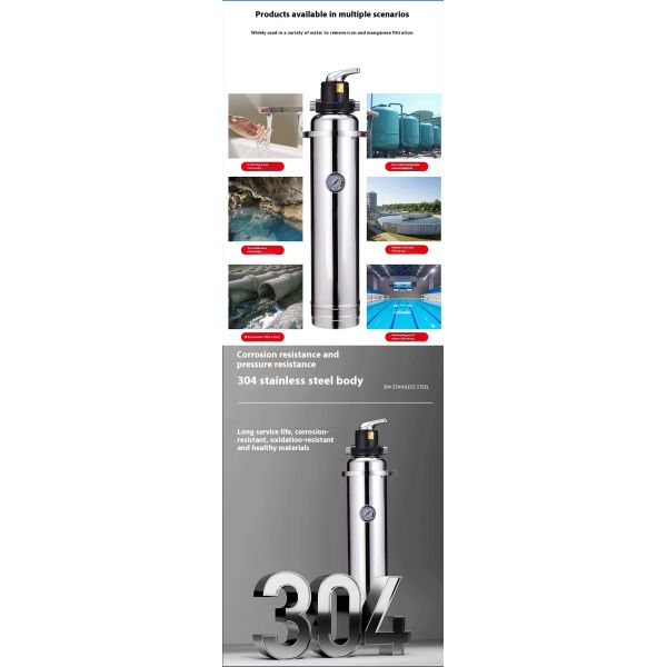 Activated Carbon SS304 Manganese Water Filter Household Quartz Sand Filter 1000-3000L