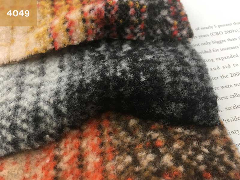Multicolor Yarn Dyed 850gsm Check Tweed Wool Fabric Polyester Coating Fabric
