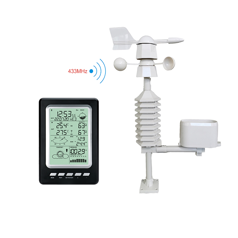 Wind Speed Range 0-50m/S Wireless 433mhz Weather Station For Temperature And Humidity