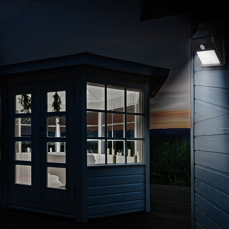 6000K Security Solar Motion Sensor Lights Outdoor With 1200mah Lithium Battery