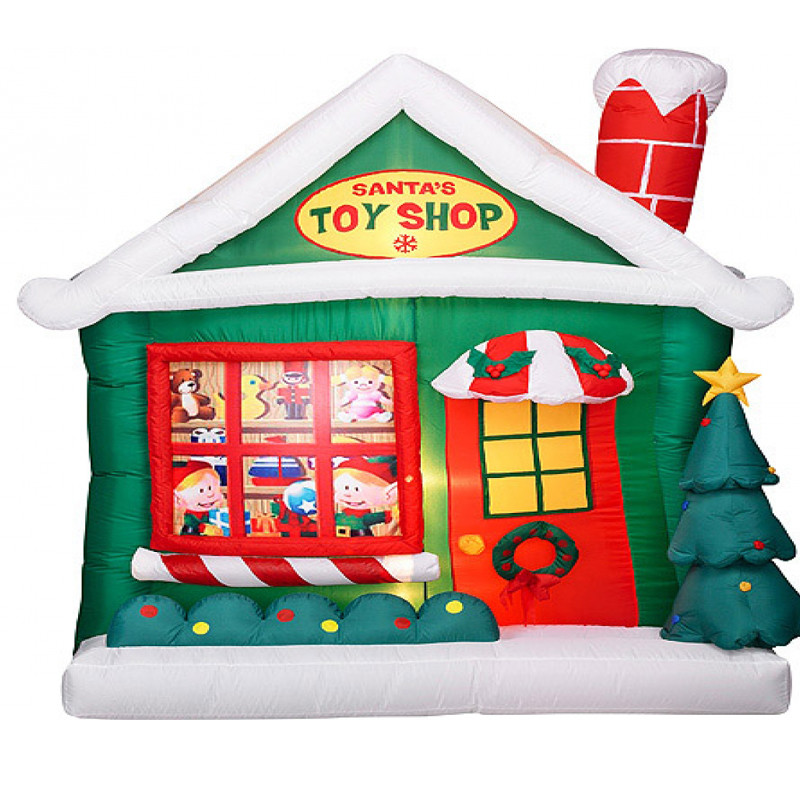 Factory Customized Christmas Holiday Decoration Fabric Inflatable Toy House