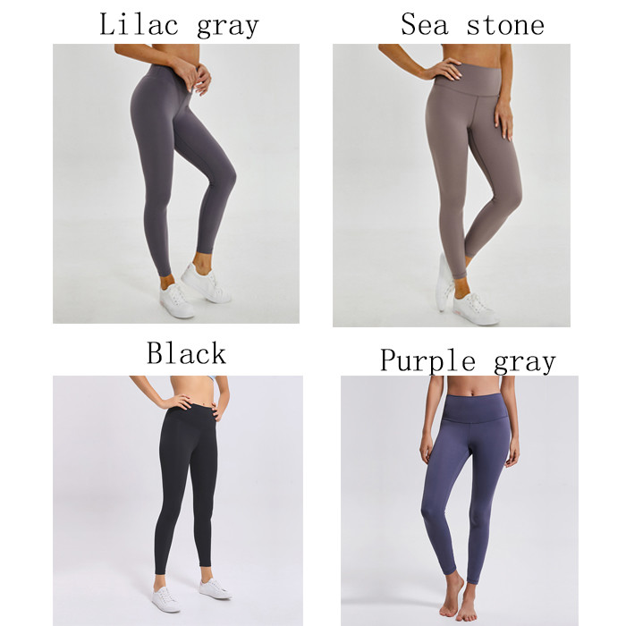 Women'S High Waist Sports Pocket Yoga Pants Solid Color Tight