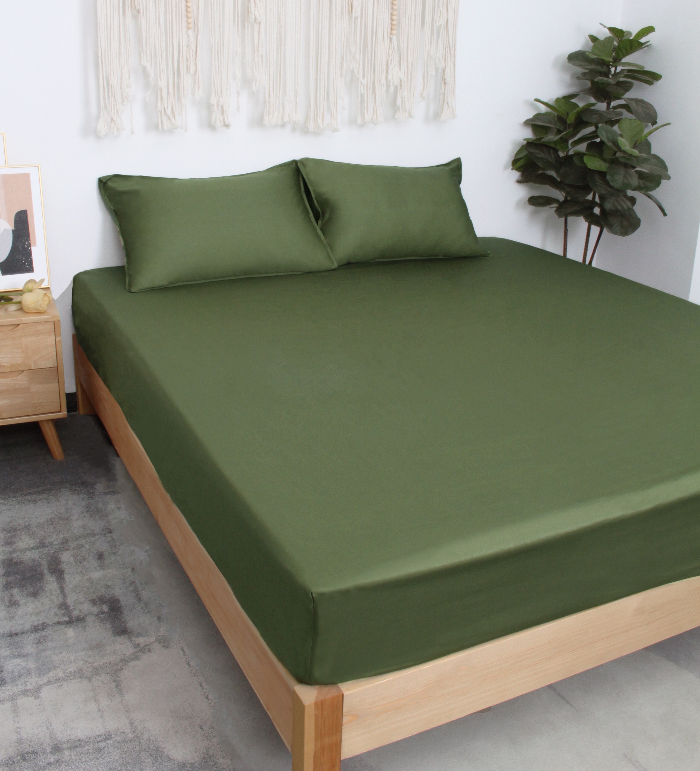 100% Bamboo Fiber Solid Color Customized Bedding Set Bedsheets Set Popular Choice