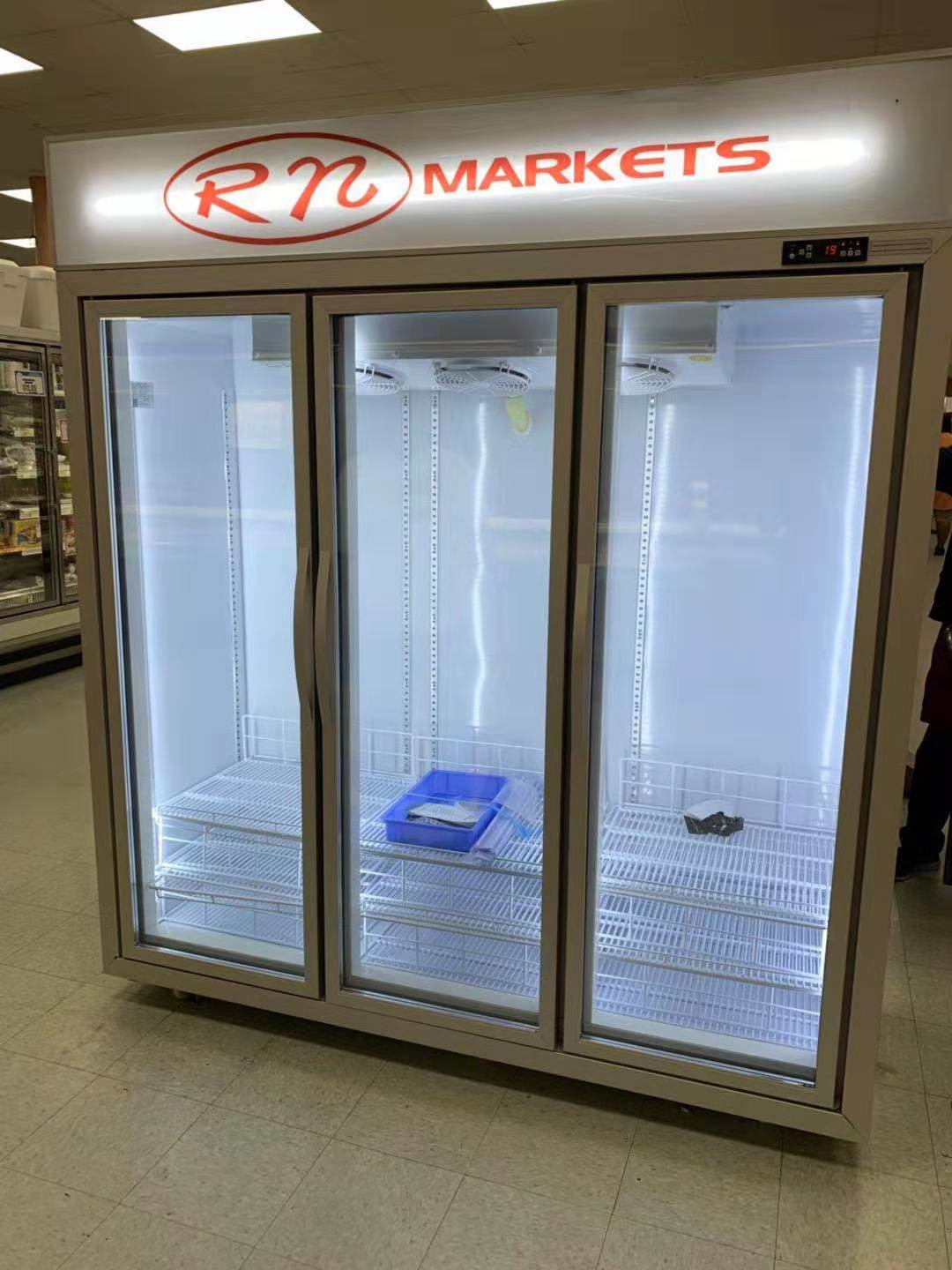 Commercial Upright Ice Cream Glass Door Freezer With -5 Or -18℃ 1220L