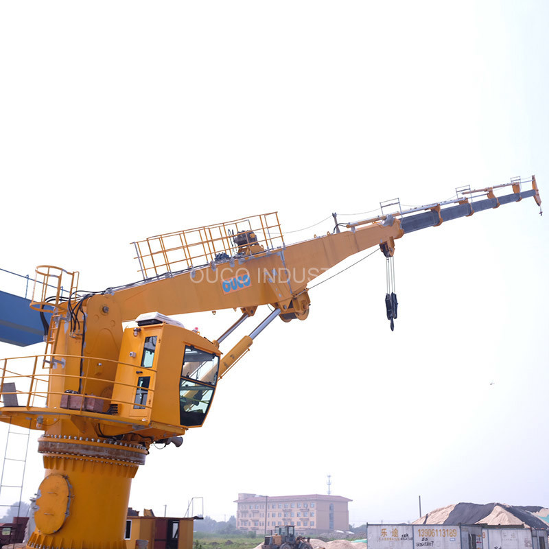 1.5t 36.6m Straight Hydraulic Telescopic Boom Marine Crane With Abs Certificate