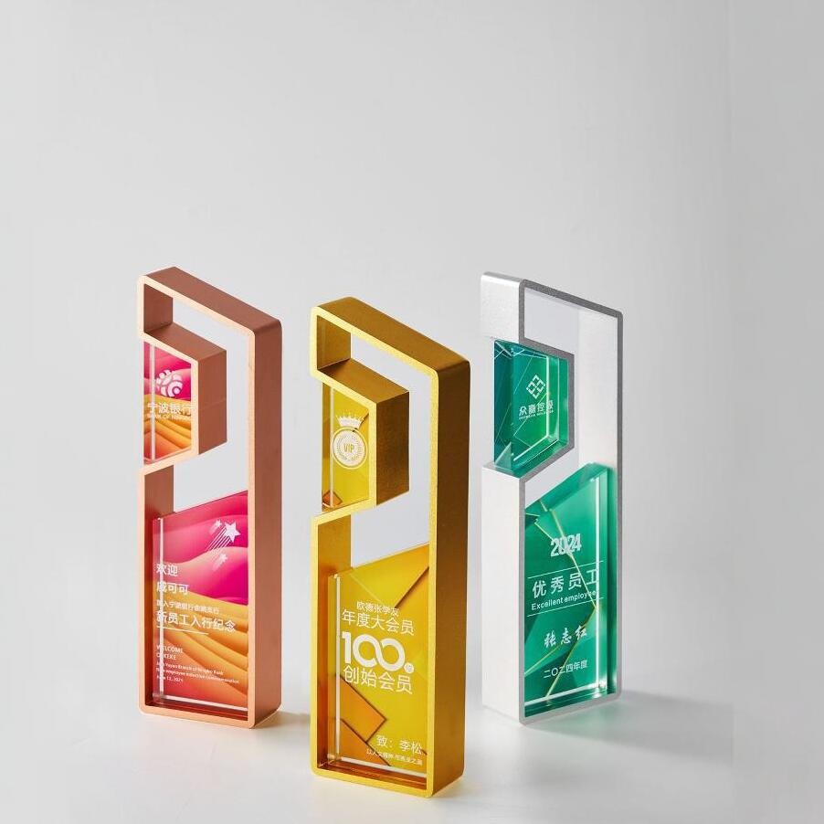 Custom Shape Acrylic Trophy Award Plaque Authorization for Company Annual Conference and Employee Prize