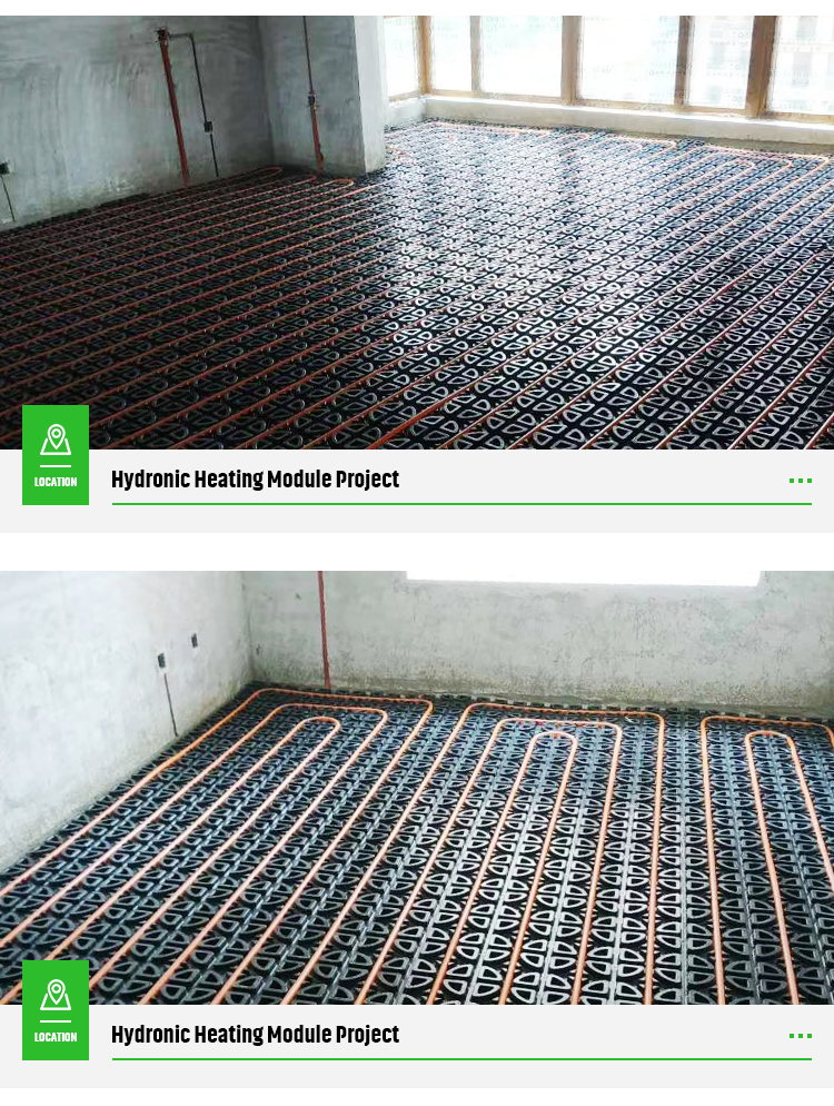 Hydronic Underfloor Heat Module Box Boards for Hot Water System in Large Warehouse
