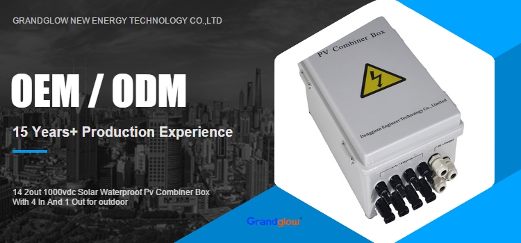 14 2out 1000vdc Solar Waterproof Pv Combiner Box With 4 In And 1 Out for outdoor