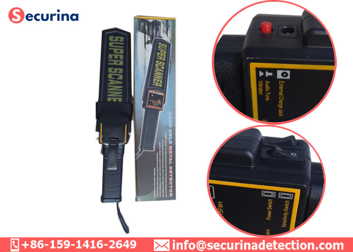 Audio Alert / Vibration Alarm Security Hand Held Metal Detector To Detect Knife / Gun