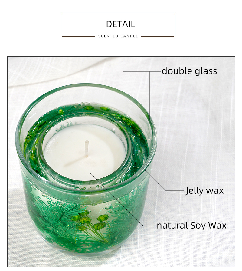 Glass Jar Scented Candle Customized Logo Acceptable Creative Wax Jelly Aromatherapy Scented Glass Jar Candle