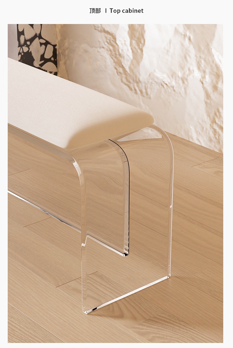 Transparent Suspended Acrylic Bench Living Room Doorway Shoe Dining Bench