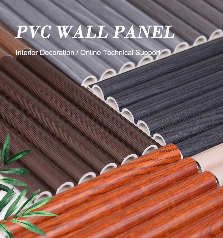 15mm Interior Decoration Wall Panel PVC Wood Plastic Arc Board