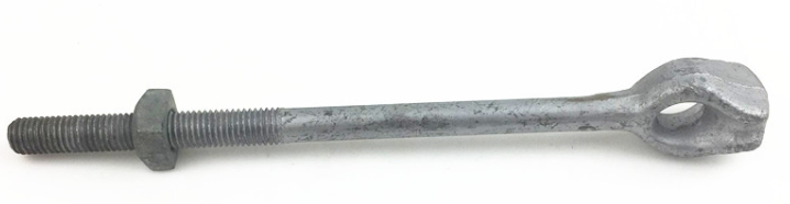 Forged Steel Galvanized Guy Wire Anchor / Thimble Eye Anchor Rod For Power Line Hardware