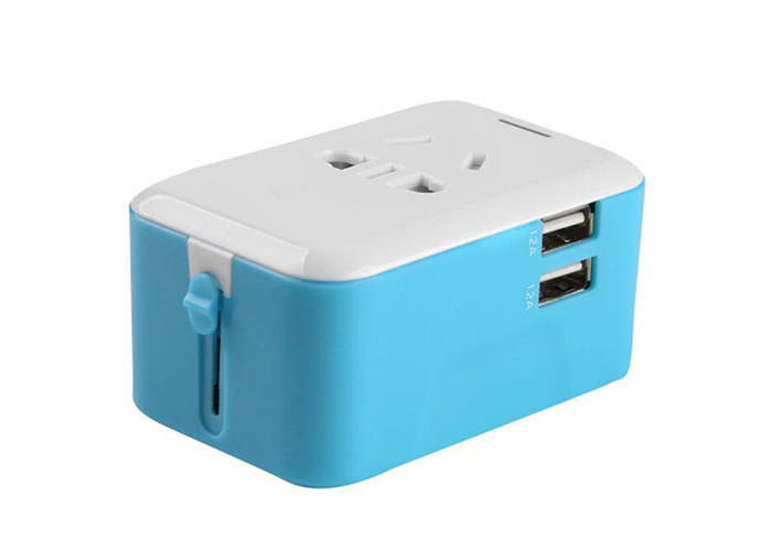 Promotional gifts All in ONE World Travel Plug Power Adapter Dual USB Universal Converter Plug