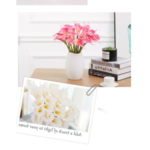 Artificial Purple White Calla Lily And Thistle Bouquet 36cm