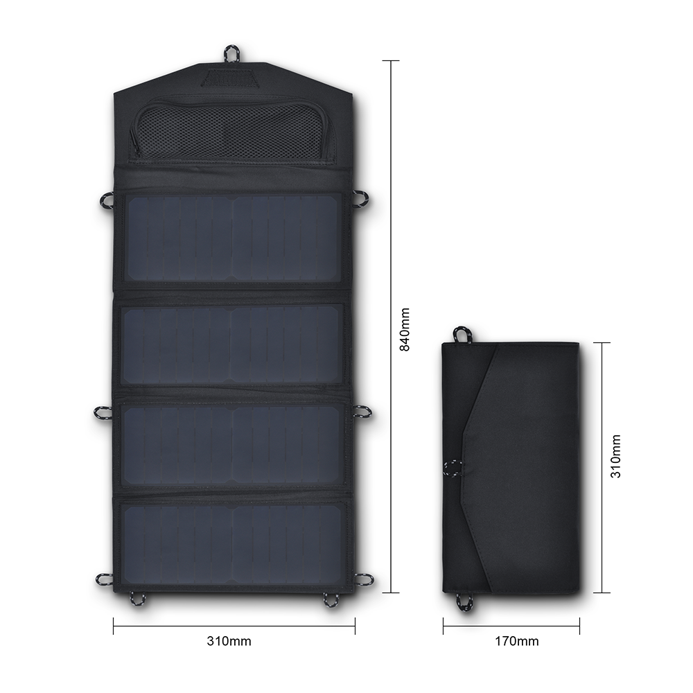 Waterproof Portable Sunpower Solar Panel Charger 28W Foldable Fabric For Camping