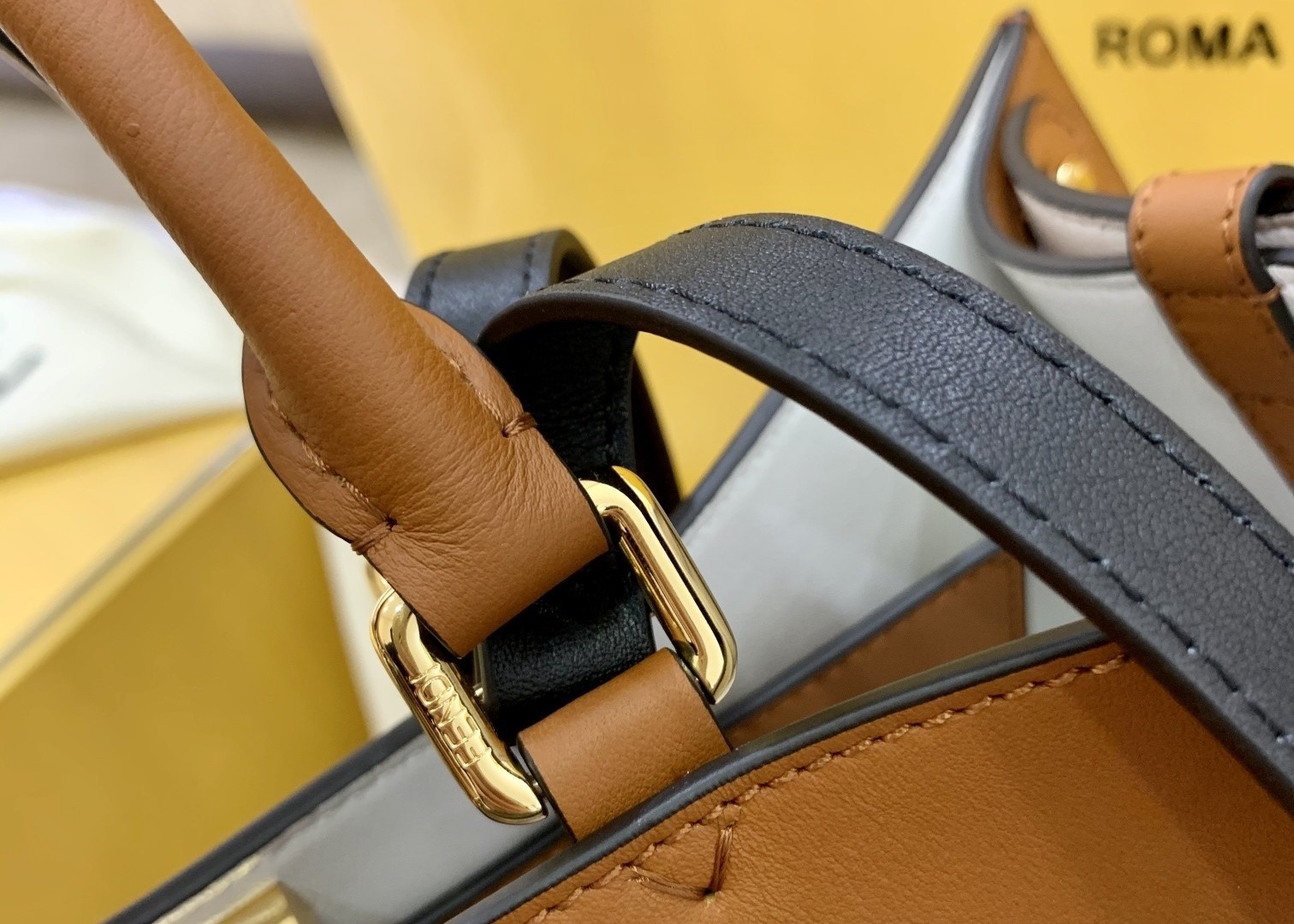 Peekaboo Brown 40cm Tote Shopper Bag Geninue Leather High Capicity