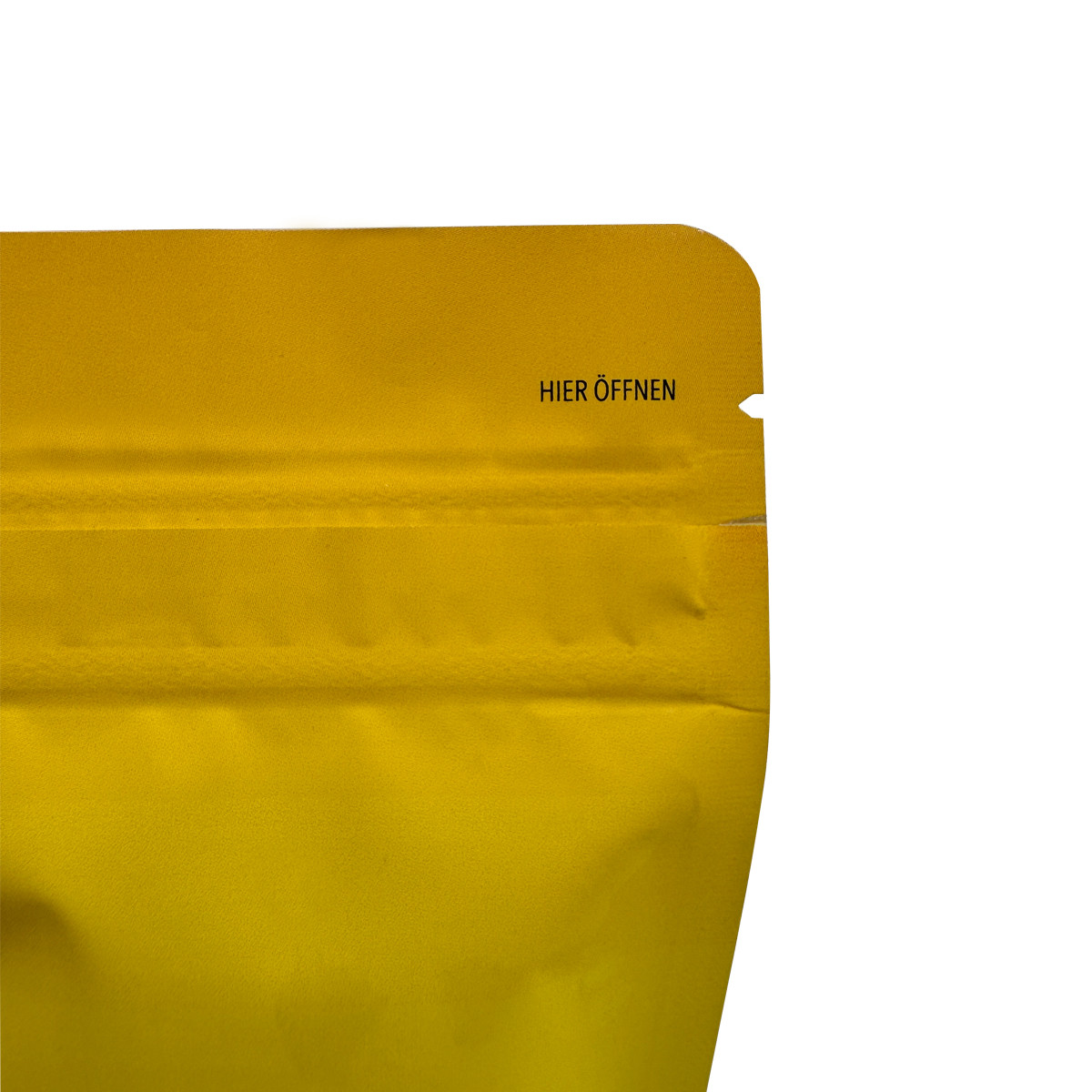Matte Yellow Gradient One Side Foil One Side Clear Stand Up Pouch Bags 3.5 G Weedwith Childproof Zipper
