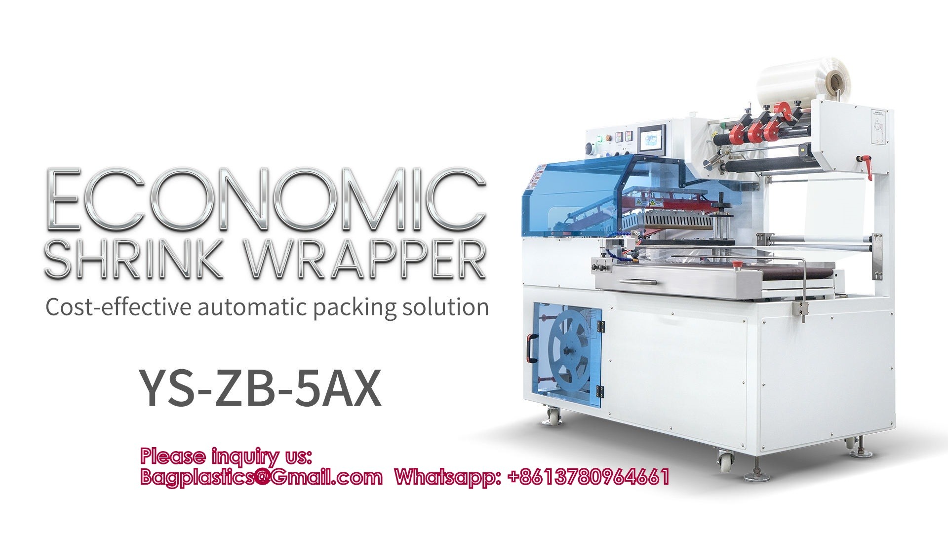 Heating PE Film Heightened Shrink Wrapper Machine With Heat Shrink Tunnel