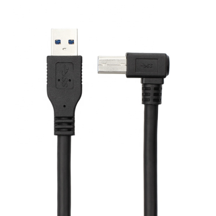 High Speed 5Gbps 90 Degree Right Angle USB 3.0 A Male to USB B Type Printer Cable
