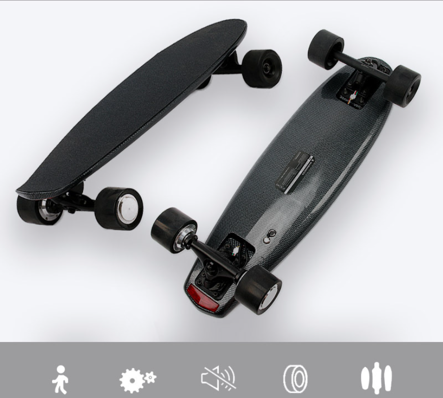 24v Four Wheel Portable Electric Skateboard Dual Motor Grass Fiber Board