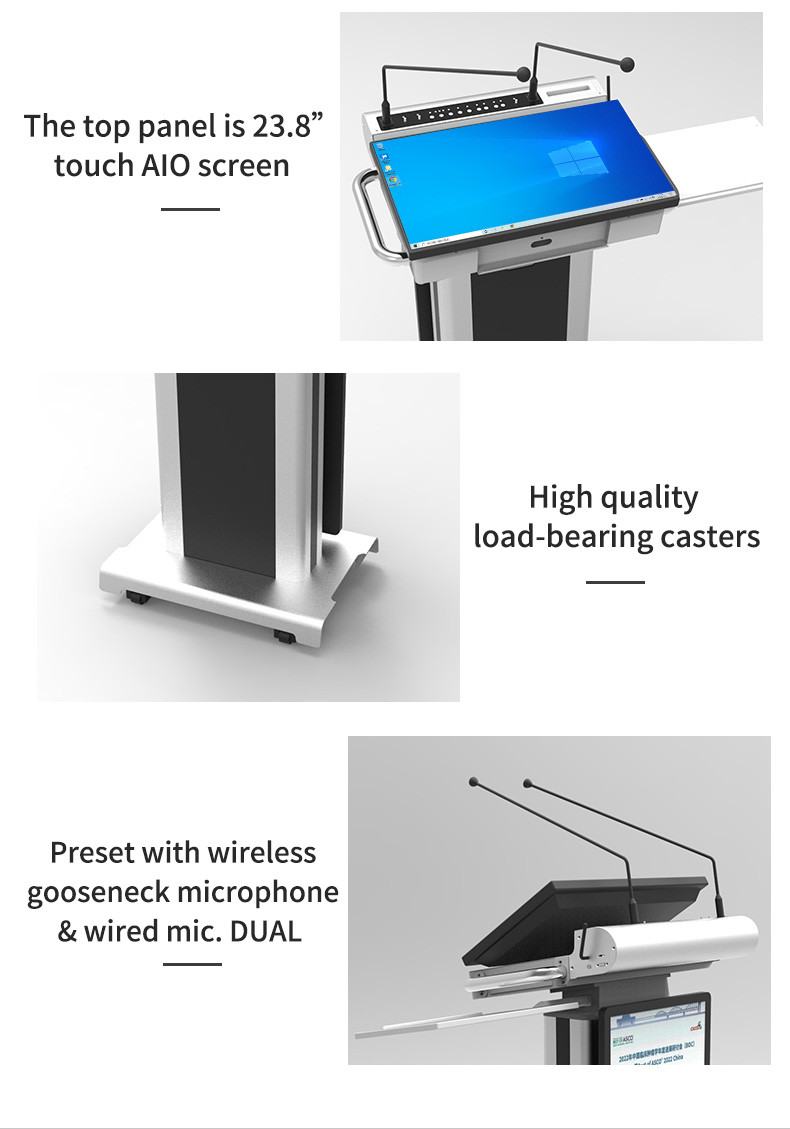 Multi Language Multimedia Podium Lectern Foldable Smart Lectern