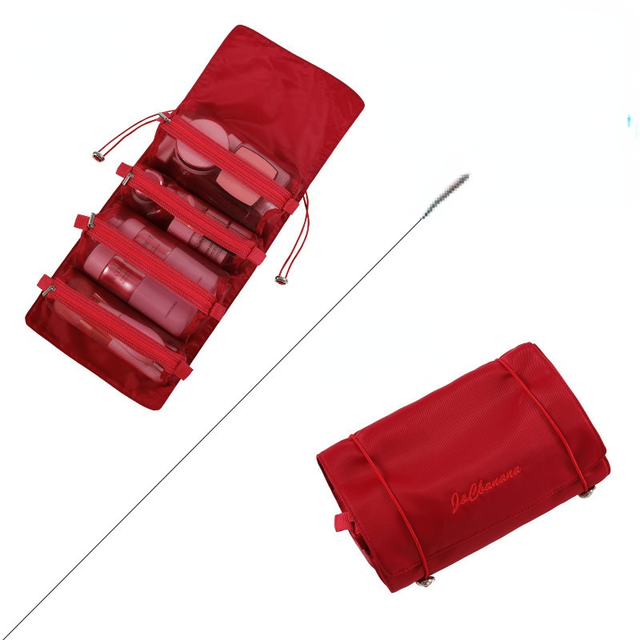 Brushes Lipstick Storage Cosmetic Bag Organizer Travel Nylon Mesh Toiletry Bag