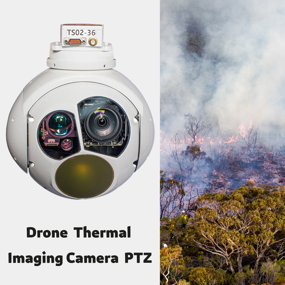 2KG 3 Axis 10KM Thermal Imaging UAV Pods Long Distance 50m~4KM Infrared Ranging HXTS02
