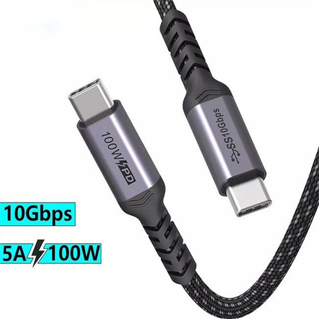 USB PD Cable 5A 100W USB3.1 C Male To C Male E Marker