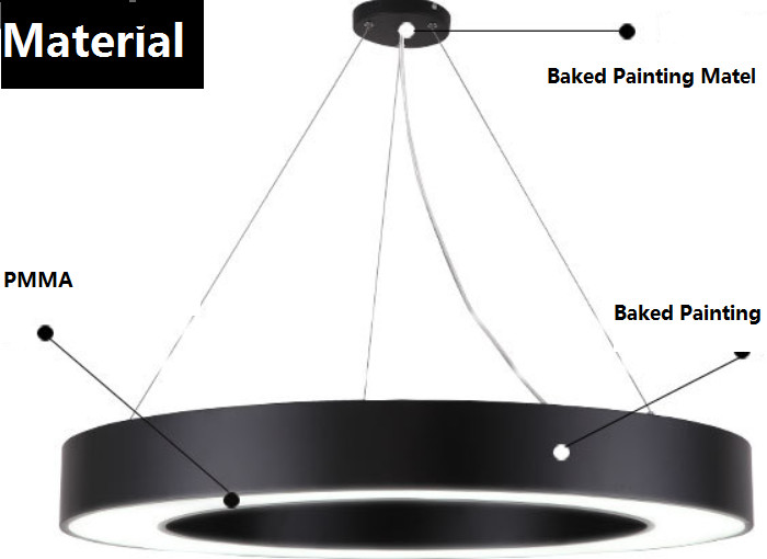 Circle Ring Commercial Pendant Lighting Fixtures , 36W 1000mm Round LED Ceiling Light