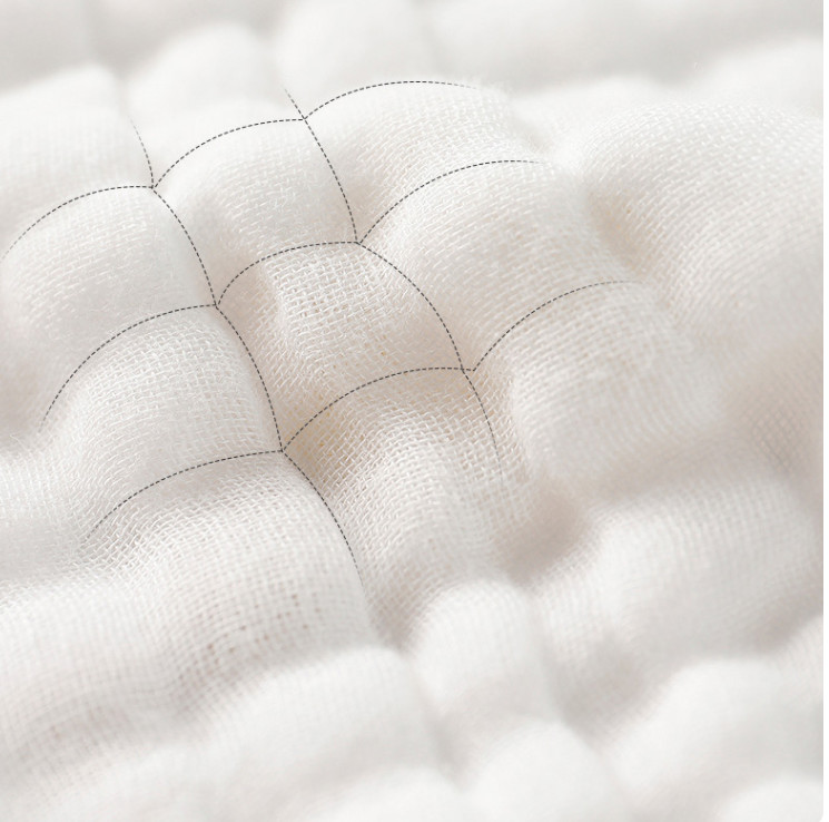 Printing 40S Fiber Thick Natural Crepe 260GSM Swaddle Blanket Diaper Bath Towels Cover Six Layers Gauze Cotton Fabric